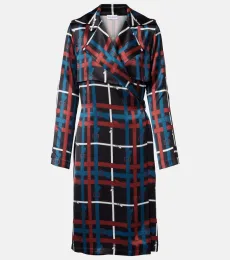 Belt Check crêpe wrap dress Belt Check crêpe wrap dress