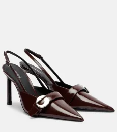 Belt Stiletto leather slingback pumps Belt Stiletto leather slingback pumps