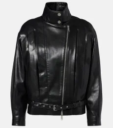 Belted biker jacket