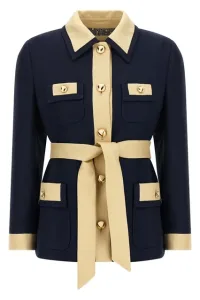 belted caban - Blue belted caban - Blue
