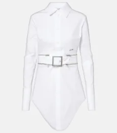 Belted cotton-blend shirt dress Belted cotton-blend shirt dress