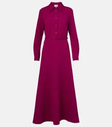 Belted crepe shirt dress Belted crepe shirt dress