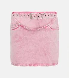 Belted denim miniskirt Belted denim miniskirt