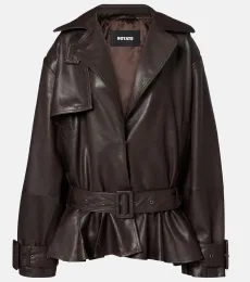 Belted leather biker jacket Belted leather biker jacket
