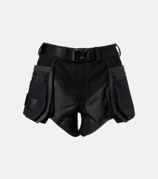 Belted low-rise cotton cargo shorts Belted low-rise cotton cargo shorts