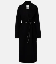 Belted oversized virgin wool wrap coat