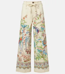 Belted printed wide-leg jeans Belted printed wide-leg jeans