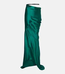 Belted silk satin maxi skirt Belted silk satin maxi skirt