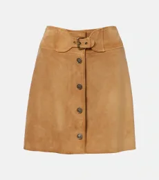 Belted suede miniskirt Belted suede miniskirt