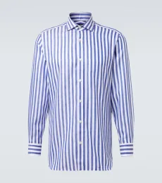 Bengal stripe cotton and linen shirt