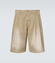 Bermudas de sarga de algodón plisadas Bermudas de sarga de algodón plisadas