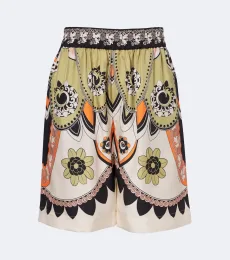 Bermudas de sarga de seda estampadas Bermudas de sarga de seda estampadas