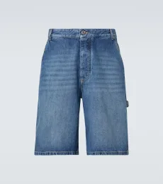Bermudas denim de tiro alto Bermudas denim de tiro alto