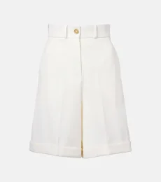 Bermudas en gabardina de algodón de tiro alto Bermudas en gabardina de algodón de tiro alto