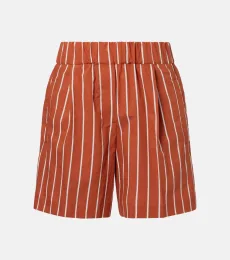 Bermudas en mezcla de algodón a rayas Bermudas en mezcla de algodón a rayas