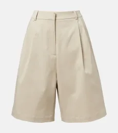 Bermudas Marfa de algodón plisadas Bermudas Marfa de algodón plisadas