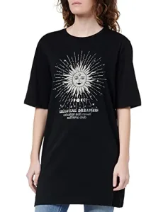 Bestseller A/S Women's Nmzodiac 2/4 Sleeve Top FWD S Nightgown, Black/Print: Sun, M Bestseller A/S Women's Nmzodiac 2/4 Sleeve Top FWD S Nightgown, Black/Print: Sun, M