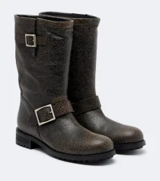 Biker leather mid-calf boots Biker leather mid-calf boots