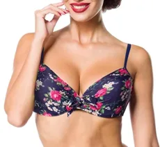 Bikini Top Women Bikini Top Blue-Pink S, 82% Polyester, 18% Elastane, sehr elastisch