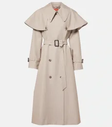 Billie caped virgin wool trench coat