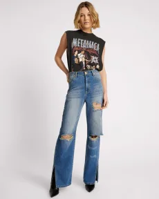 Billie Low Slung Straight Leg Mid Waist Denim Jeans Denim Jeans - Billies Shredded Gold Size 25 One Teaspoon Billie Low Slung Straight Leg Mid Waist Denim Jeans Denim Jeans - Billies Shredded Gold Size 25 One Teaspoon