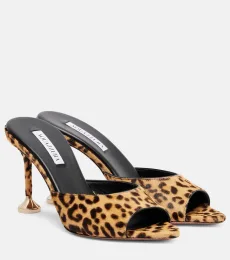 Bisous 85 leopard-print calf hair mules Bisous 85 leopard-print calf hair mules