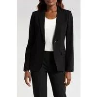Black 2 Piece Single Button Business Casual Women Suit - US 12 Black Black 2 Piece Single Button Business Casual Women Suit - US 12 Black
