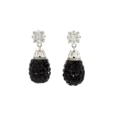 Black and White Tear Drop Earrings