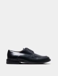 Black Apron Derby Shoe Leather Plain Men's Black Apron Derby Shoe Leather Plain Men's