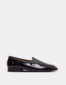 Black Belgian Loafer Leather Plain Men's Black Belgian Loafer Leather Plain Men's