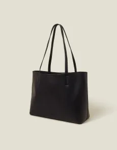 Black Classic Tote Bag, Size 26x45cm, Women's Black Classic Tote Bag, Size 26x45cm, Women's