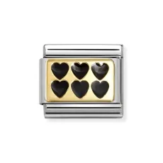 Black Line of Hearts Charm Black Line of Hearts Charm