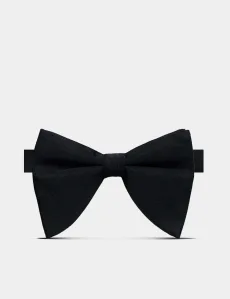 Black Repp Silk Large Bow Tie Ready Tied Plain Men's Black Repp Silk Large Bow Tie Ready Tied Plain Men's