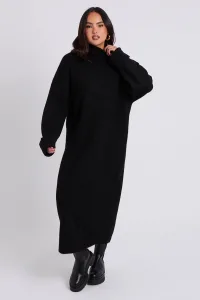 Black Roll Neck Midaxi Dress / Black Roll Neck Midaxi Dress /