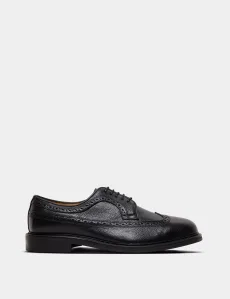 Black Wingtip Brogue Shoe Leather Plain Men's Black Wingtip Brogue Shoe Leather Plain Men's