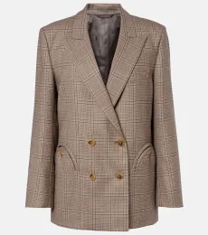 Blazé Milano Blazer cruzado Everynight de lana a cuadros Blazé Milano Blazer cruzado Everynight de lana a cuadros