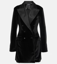 Blazer cruzado de terciopelo