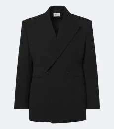 Blazer en laine mélangée à rayures Blazer en laine mélangée à rayures