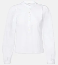Blouse en coton à manches bouffantes Blouse en coton à manches bouffantes
