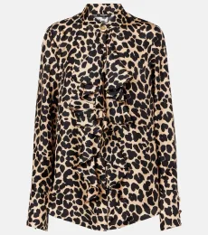 Blouse en soie à motif léopard Blouse en soie à motif léopard