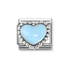 Blue Raised Heart Charm Blue Raised Heart Charm