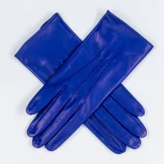 Blue Silk Lined Italian Leather Gloves Blue Silk Lined Italian Leather Gloves