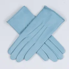 Blue Whisper Silk Lined Italian Leather Gloves Blue Whisper Silk Lined Italian Leather Gloves