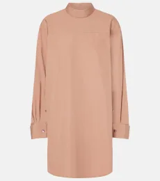Blusa de algodón con cuello alto Blusa de algodón con cuello alto