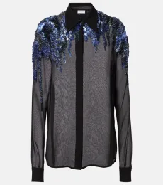 Blusa de gasa con lentejuelas