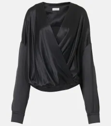 Blusa de satén en mezcla de seda Blusa de satén en mezcla de seda
