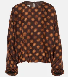 Blusa de satén estampada Blusa de satén estampada