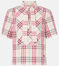 Blusa Olea de algodón con Burberry Check Blusa Olea de algodón con Burberry Check