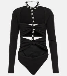 Body Chain-link de jersey con cristales