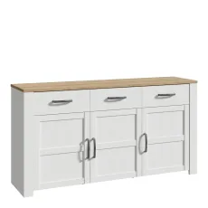 Bohol 3 Door 3 Drawer Sideboard In Riviera Oak White Bohol 3 Door 3 Drawer Sideboard In Riviera Oak White